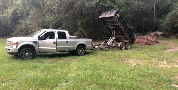 unloading from a debris clean up.