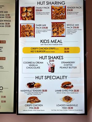 Milk shake menu