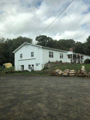 The outside - kind of random as it's the basement of a house but has what you need!