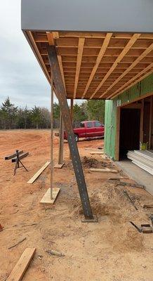 Structural post for pool house