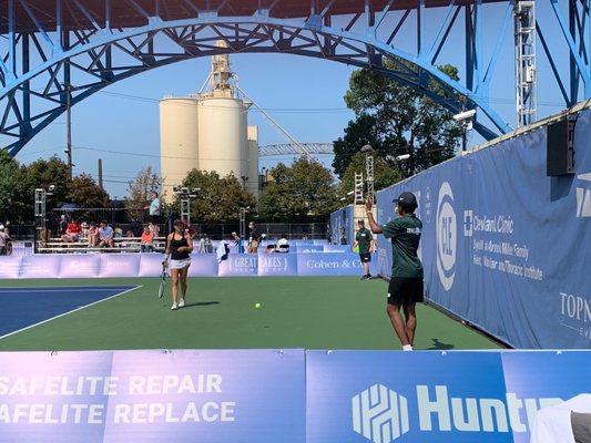 Qualifying round, Saturday, 21 August 2021 (Me as a line ballperson - that is C. Harrison on the court).