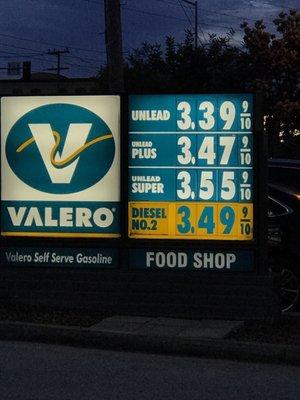 Gas price in California.