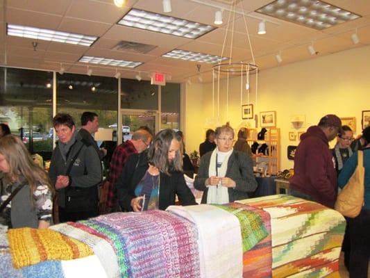 Opening night at Dutchess Handmade, a pop-up shop at Arts Mid-Hudson for the holidays