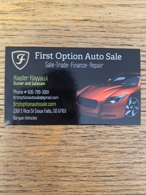 Check us out at 
Firstoptionautosale.com