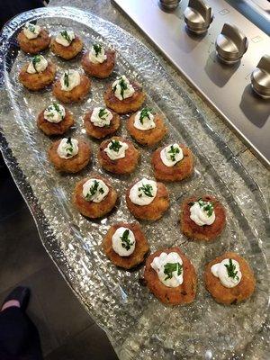 Chickpea Cakes with Tzatziki