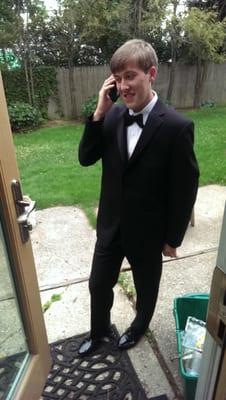 'Feeling great in my prom tuxedo from Joseph & Joseph!