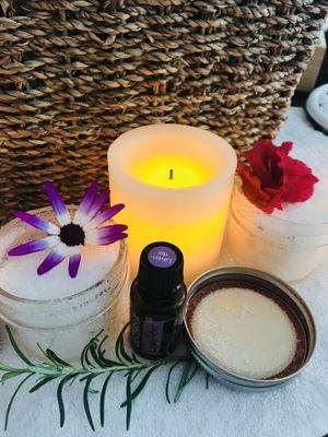 Offering body scrubs with doTERRA essential oils