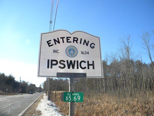 Entering Ipswich, MA from Rowley