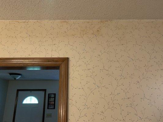 Beginning of wallpaper removal