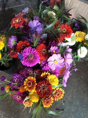 Beautiful hand-picked flowers from the flower garden