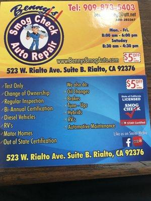 $40 Star smog check  on all vehicles 2000 and newer models