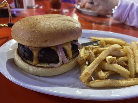 Beer cheese burger.