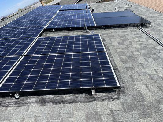 Solar panel cleaning/bird netting.