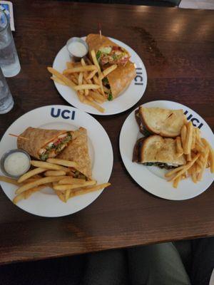 Buffalo chicken wrap and Portebello Mushroom Sandwich