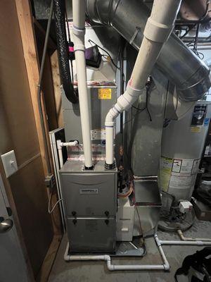 New High Efficiency Furnace Installation With Indoor Air Quality Additions