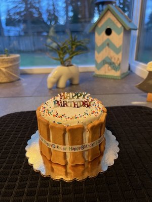 Medium sized puppy birthday cake