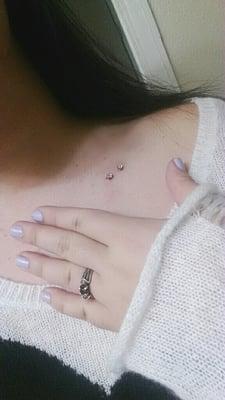 Two microdermals on the collar