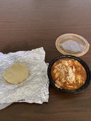 Fufu and chicken stew