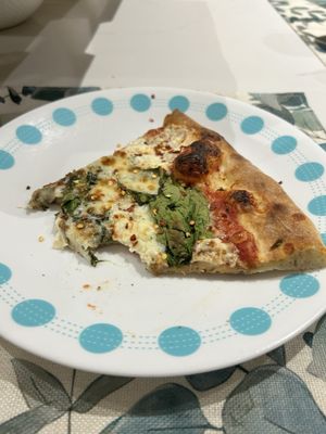 Margherita Specialty Pizza with spinach and ricotta