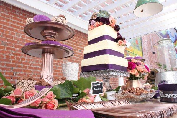 A wedding cake feast at SoDA District Courtyard!