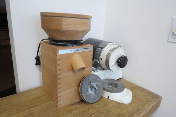 A couple of grist-style mills that I use to freshly grind all my flour