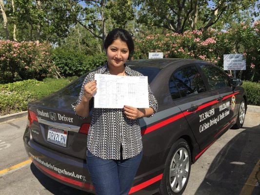 student learned from Cal State Driving school and passed drive test at Simi Valley DMV