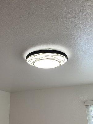 Flush mount dimmable LED fixture install.