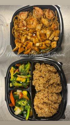 Veggie Hibachi 
Chicken &Shrimp Lo Mein