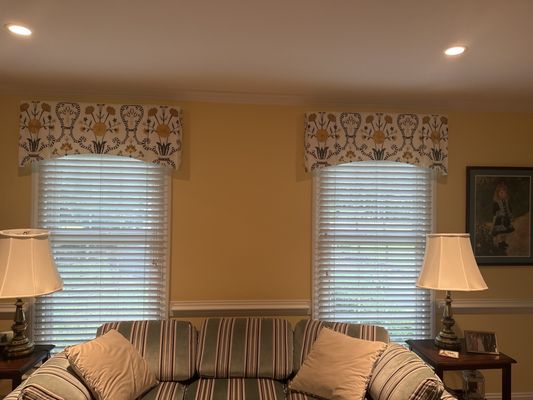 Living room window valances