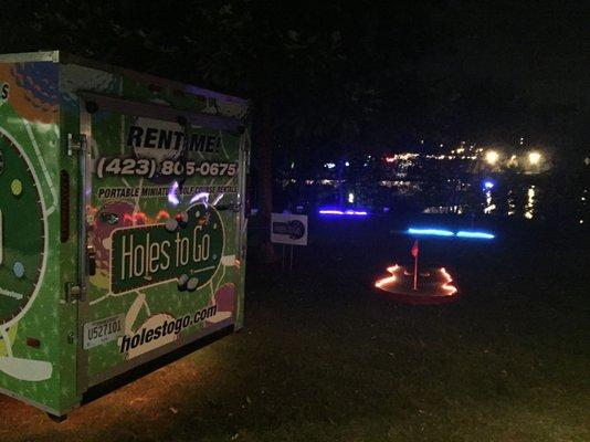 Glow Golf To Go Mini Golf Rental.  Great fun at night.