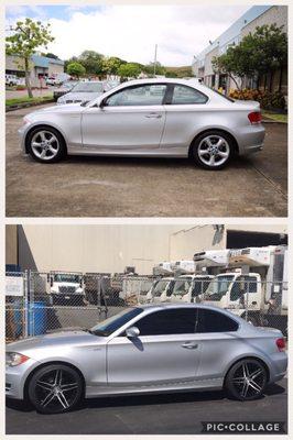 Top picture is the BMW I purchased from Voyager with no alterations. Bottom picture is after a few alterations!