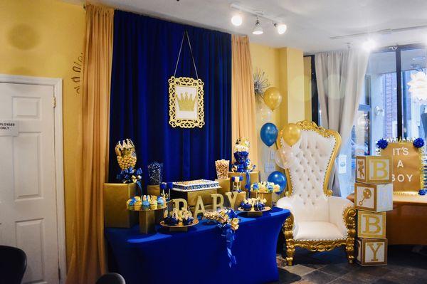 Royal Blue and Gold Theme Baby Shower Event