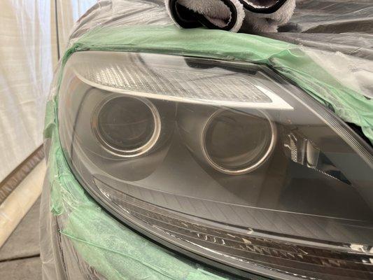 Headlight after correction and chips elimination