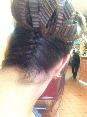 Upside down French braid up do