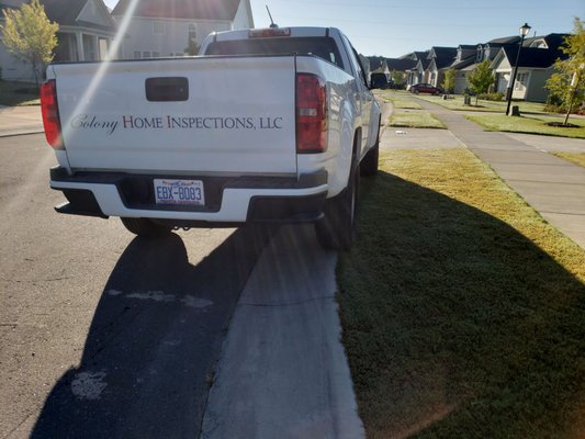 Thanks for parking in my yard!  At least you didn't mess up your client's lawn!