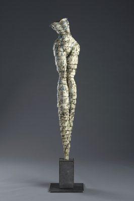 "Only If" 
 Ceramic sculpture by Jane Burton. 
 75" tall.