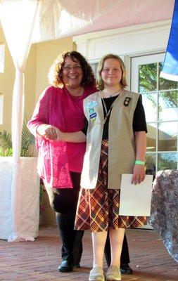 Girl Scout High Awards Recipient with Board Chair