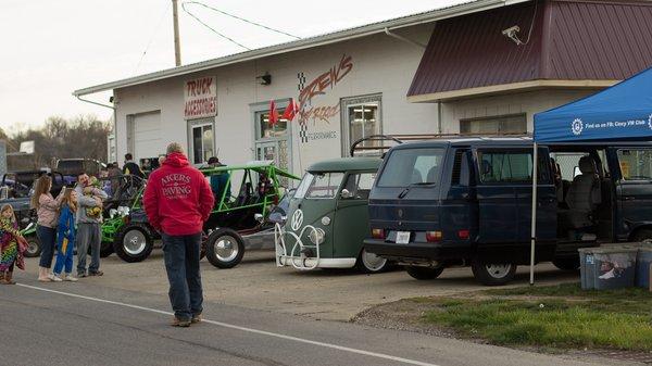 We help host a yearly cruise-in and swap meet for used parts.