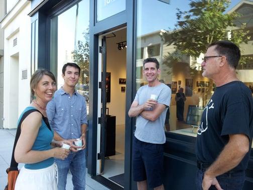 Artists out front during a reception:  Mercedes Gilbert, Brian Estill, Michael Chamberlain, Rab Terry