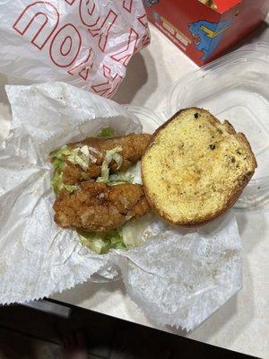 Supposed to be the Nashville spicy chicken tenders. Well they got the tenders right.