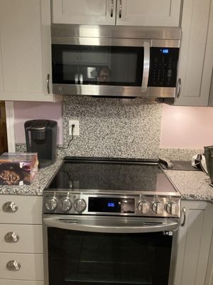 Stove and back splash .