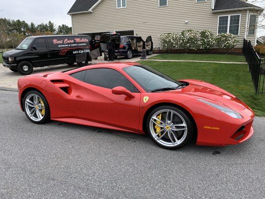 Ferrari & Benz truck getting our silver detail package.