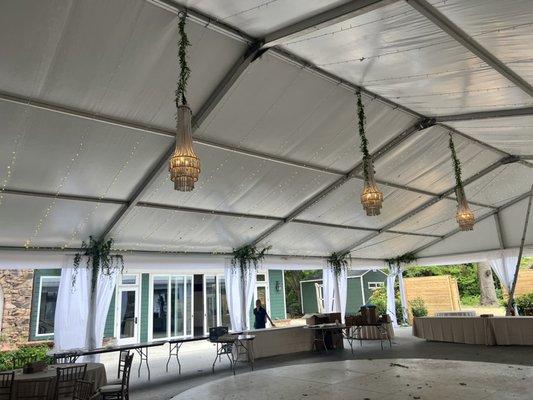 Tent Chandeliers!