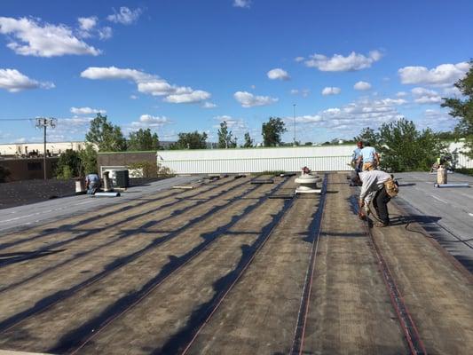 Flat roof replacement Installed  a Firestone modified bitumen roof