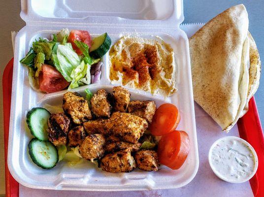 Chicken Kabob Plate at Shawarmaholic Oregon