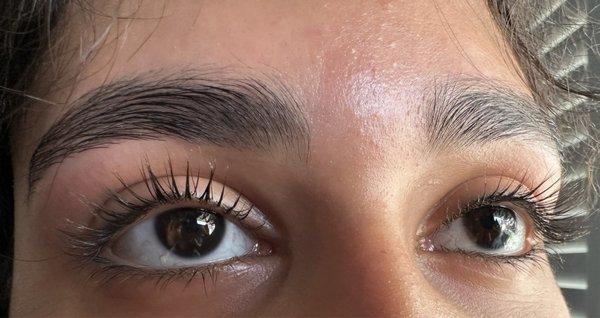 Lash lift and eyebrow wax