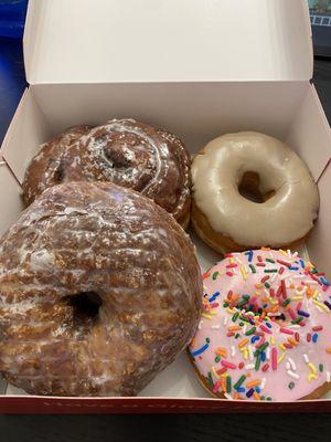 Coffee Roll, Maple, Strawberry Sprinkled, Cronut