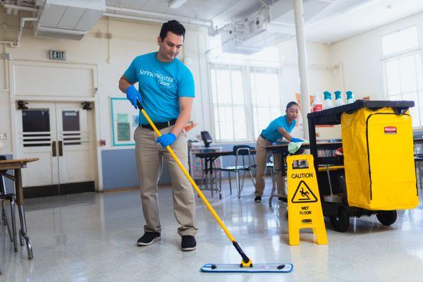 We offer school cleaning services for classrooms, offices, cafeterias, and gym areas.