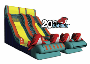 DOUBLE BIG KAHUNA Have twice the fun at your next party with this 20' double-lane Big Kahuna!