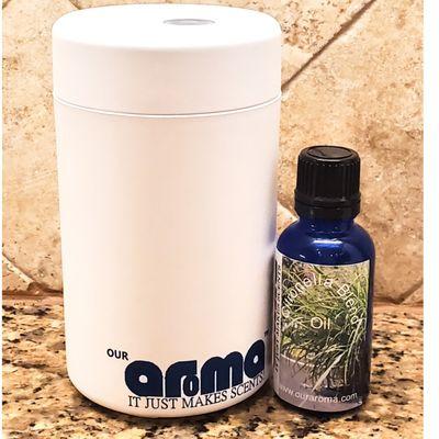 Our Aroma Portable Atomizing Diffuser works great with Citronella outdoors